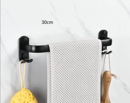 Punch-Gratis Eenvoudige Moderne Stijl Dragende Sterke Rvs Kleerhanger Badkamer Muur Opknoping Zwarte Handdoek Bar g8399 A1