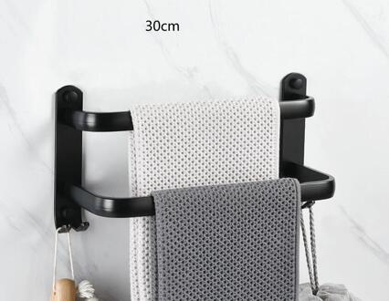 Punch-Gratis Eenvoudige Moderne Stijl Dragende Sterke Rvs Kleerhanger Badkamer Muur Opknoping Zwarte Handdoek Bar g8399 A2