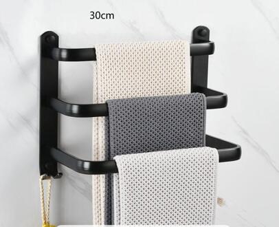 Punch-Gratis Eenvoudige Moderne Stijl Dragende Sterke Rvs Kleerhanger Badkamer Muur Opknoping Zwarte Handdoek Bar g8399 A3