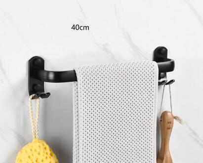 Punch-Gratis Eenvoudige Moderne Stijl Dragende Sterke Rvs Kleerhanger Badkamer Muur Opknoping Zwarte Handdoek Bar g8399 B1