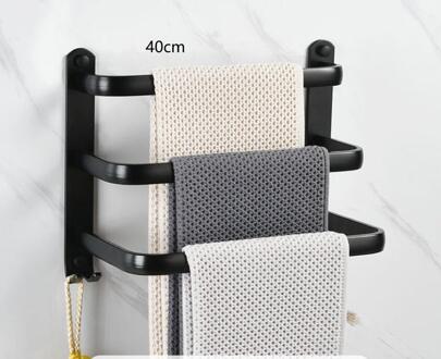 Punch-Gratis Eenvoudige Moderne Stijl Dragende Sterke Rvs Kleerhanger Badkamer Muur Opknoping Zwarte Handdoek Bar g8399 B3