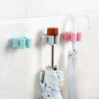 Punch-Gratis Mop Haak Badkamer Houder Multi Bezem Mop Houder Rack Badkamer Muur Bezem Hanger 2 3stk