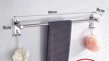 Punch-Gratis Naadloze Handdoekenrek 304 Roestvrij Staal Handdoek Rek Staaf Badkamer Haak Badkamer Plank Badkamer Handdoek Bar g8108 A1