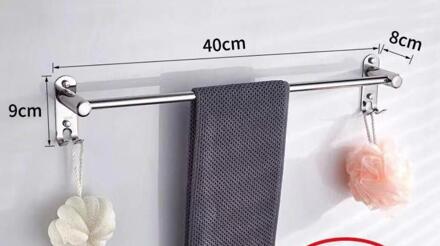 Punch-Gratis Naadloze Handdoekenrek 304 Roestvrij Staal Handdoek Rek Staaf Badkamer Haak Badkamer Plank Badkamer Handdoek Bar g8108 A2