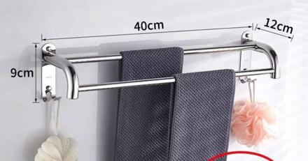 Punch-Gratis Naadloze Handdoekenrek 304 Roestvrij Staal Handdoek Rek Staaf Badkamer Haak Badkamer Plank Badkamer Handdoek Bar g8108 B2