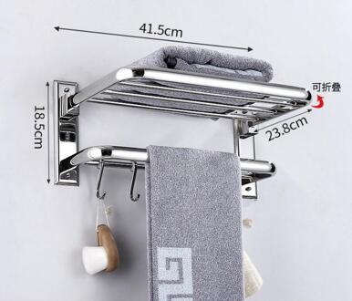 Punch-Gratis Naadloze Handdoekenrek 304 Roestvrij Staal Handdoekenrek Multifunctionele Badkamer Wc Wc Rack Muur Opknoping G8059