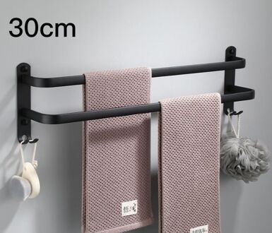 Punch-Gratis Naadloze Zwart Handdoekenrek Badkamer Drie-Layer Handdoek Bar Badkamer Single-Layer Handdoek Bar handdoek Opknoping G8095 A2
