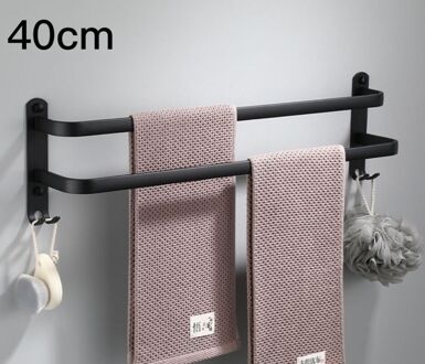 Punch-Gratis Naadloze Zwart Handdoekenrek Badkamer Drie-Layer Handdoek Bar Badkamer Single-Layer Handdoek Bar handdoek Opknoping G8095 B2