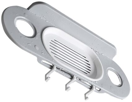 Punch-Gratis Opslag Stand Praktische Zeep Shampoo Cosmetische Plank Houder Organizer Storage Rack Voor Thuis Badkamer (Groen) grijs