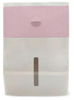 Punch-Gratis Toiletrolhouder Plank Tissue Doos Waterdichte Badkamer Opbergdoos Roze