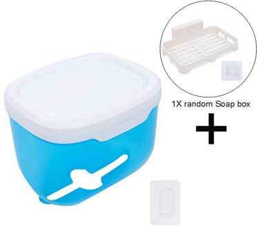 Punch-Gratis Toiletrolhouder Waterdichte Mobiele Telefoon Opslag Toiletpapier Magazijnstelling Tissue Badkamer Benodigdheden blauw (met doos)