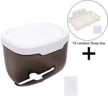 Punch-Gratis Toiletrolhouder Waterdichte Mobiele Telefoon Opslag Toiletpapier Magazijnstelling Tissue Badkamer Benodigdheden donker grijs (met doos)