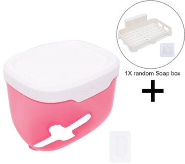 Punch-Gratis Toiletrolhouder Waterdichte Mobiele Telefoon Opslag Toiletpapier Magazijnstelling Tissue Badkamer Benodigdheden rood (met doos)