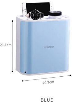 Punch-Gratis Waterdichte Wall Mount Toiletrolhouder Opslag Tissue Doos Rek Badkamer Toiletpapier Buis Opslag doos diep blauw