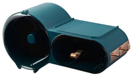 Punch Gratis Waterdichte Wandcloset Tissue Box Cover Multifunctionele Badkamer Organizer Papierrol Dispenser Houder ronde groen