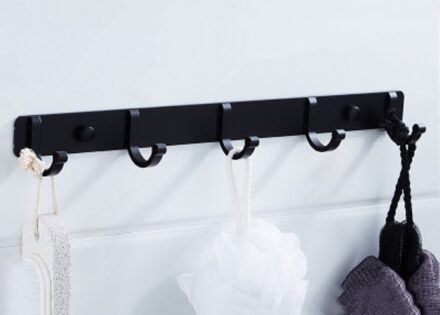 Punch-gratis zwarte ruimte aluminium Badkamer accessoires Set badkamer handdoekenrek donker grijs