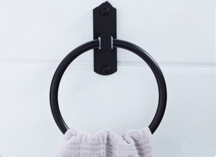 Punch-gratis zwarte ruimte aluminium Badkamer accessoires Set badkamer handdoekenrek Zilver