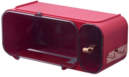 Punchfree Zelfklevende Waterdichte Muurbevestigd Wc Tissue Box Cover Multifunctionele Badkamer Organizer Papier Houder Bourgondië