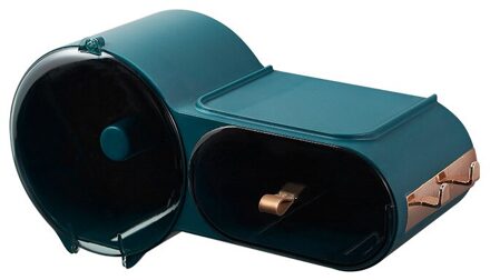 Punchfree Zelfklevende Waterdichte Muurbevestigd Wc Tissue Box Cover Multifunctionele Badkamer Organizer Papier Houder groen