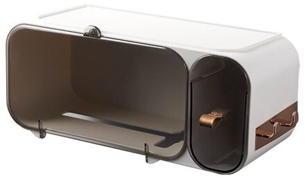 Punchfree Zelfklevende Waterdichte Muurbevestigd Wc Tissue Box Cover Multifunctionele Badkamer Organizer Papier Houder Ivoor