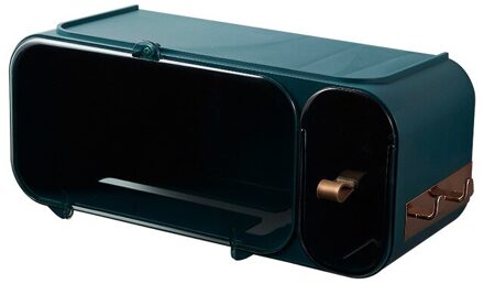 Punchfree Zelfklevende Waterdichte Muurbevestigd Wc Tissue Box Cover Multifunctionele Badkamer Organizer Papier Houder leger groen