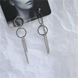 Punk Minimalistische Metalen Ketting Oorbellen Geometrische Asymmetrische Retro Ronde Oorbellen Voor Vrouwen Mode Oor Sieraden Beste Cadeaus stijl 3