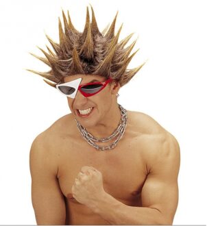 Punk pruik spikes - Verkleedpruiken Bruin