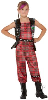 Punk Rocker Kostuum Meisje Tartan - Maat L