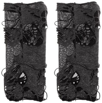 Punk Zwart Gebroken Slit Gothic Unisex Handschoen Vingerloze Manchet Ninja Sport Gat Mitten Cool Vrouwen Mannen Hollow Out Rock handschoenen