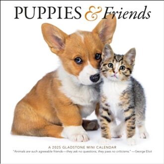 Puppies & Friends Mini Wall Calendar 2025 - Media, Gladstone