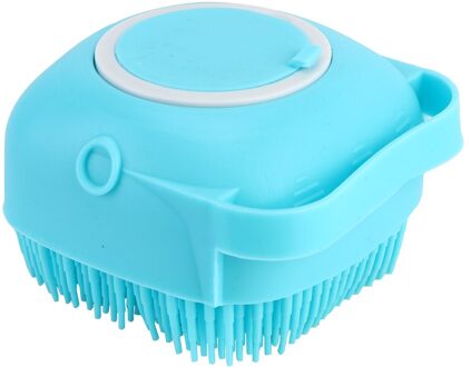 Puppy Massager Met Shampoo Dispenser Hond Bad Borstel Kat Grooming Dierbenodigdheden Siliconen blauw