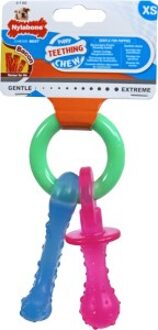 Puppy Teething Pacifier Flexible - Hondenspeelgoed - Bacon 215x100x38 mm 108 g Roze Blauw Groen Tot 11kg Small