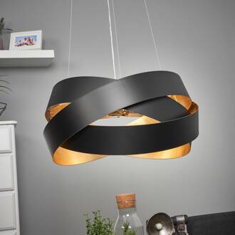 Pura hanglamp in zwart/goud, 60cm, 8x G9 zwart, goud