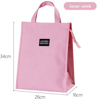 Purdored 1 Pc Vrouwen Grote Lunch Tas Thermische Geïsoleerde Lunch Box Tote Koeltas Bento Pouch Lunch Container Voedsel opbergtas groot-roze