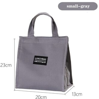 Purdored 1 Pc Vrouwen Grote Lunch Tas Thermische Geïsoleerde Lunch Box Tote Koeltas Bento Pouch Lunch Container Voedsel opbergtas klein-grijs