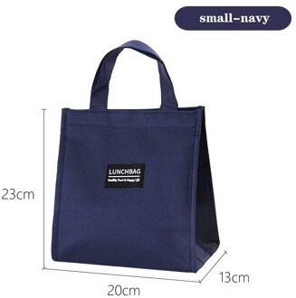 Purdored 1 Pc Vrouwen Grote Lunch Tas Thermische Geïsoleerde Lunch Box Tote Koeltas Bento Pouch Lunch Container Voedsel opbergtas klein-marine