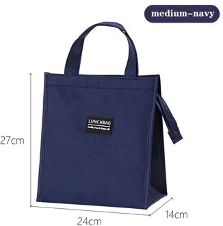 Purdored 1 Pc Vrouwen Grote Lunch Tas Thermische Geïsoleerde Lunch Box Tote Koeltas Bento Pouch Lunch Container Voedsel opbergtas medium-marine