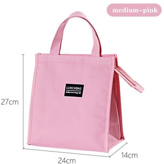 Purdored 1 Pc Vrouwen Grote Lunch Tas Thermische Geïsoleerde Lunch Box Tote Koeltas Bento Pouch Lunch Container Voedsel opbergtas medium-roze