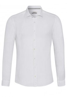 Pure 3805-21110 900 white plain heren overhemd lange mouw Wit