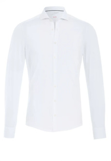 Pure 4030-21750 900 white uni stretch overhemd lange mou Wit - 38 (S)