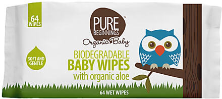 Pure Beginnings, Biodegradable Baby doekjes met biologische Aloa vera