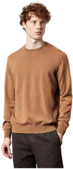 Pure Cashmere Crewneck Sweater Massimo Alba , Brown , Heren - 2Xl,Xl,L,M,S,Xs
