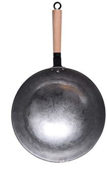 Pure Chinese Stijl Ijzeren Wok Traditionele Handgemaakte Ijzeren Wok Non-stick Pan Non-Coating Gas Fornuis Kookgerei 32cm