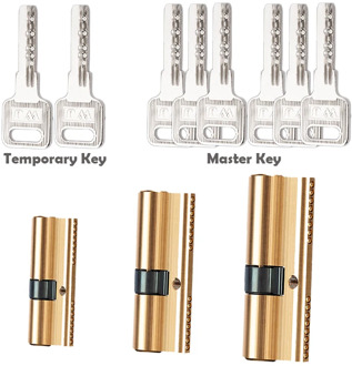 Pure Copper Anti - Theft Door Lock Core 65 70 80 90 115mm Brass Cylinder With AB Key Anti-Theft Lock
