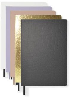 Pure croco notitieboekje, formaat a5, gelinieerd, pak à 5 stuks