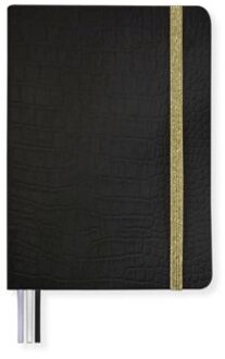 Pure croco notitieboekje, formaat a6, gelinieerd, pak à 2 stuks, kleur zwart en wit