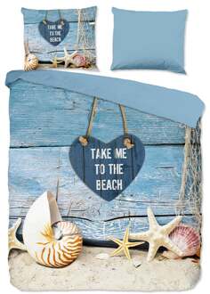 Pure Dekbedovertrek Beach - Lits-Jumeaux (240x220 Cm) - Blauw Microvezel - Natuur - Pure - Dekbed-Discounter.nl - 240 x 200/220 cm