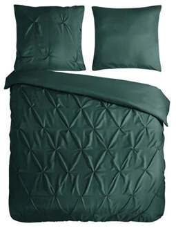 Pure Dekbedovertrek Chesterfield - Donkergroen - Lits-Jumeaux (240x220 Cm) - Groen Microvezel - Hotel Luxe - Pure - Dekbed-Discounter.nl - 240 x 200/220 cm
