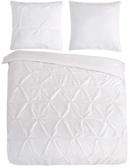 Pure Dekbedovertrek Chesterfield - Wit - Lits-Jumeaux (240x220 Cm) - Wit Microvezel - Hotel Luxe - Pure - Dekbed-Discounter.nl - 240 x 200/220 cm
