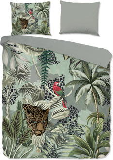 Pure Dekbedovertrek Isla - Tweepersoons (200x200 Cm) - Groen & Meerkleurig Microvezel - Natuur & Dieren - Pure - Dekbed-Discounter.nl Groen,Meerkleurig - 200 x 200/220 cm